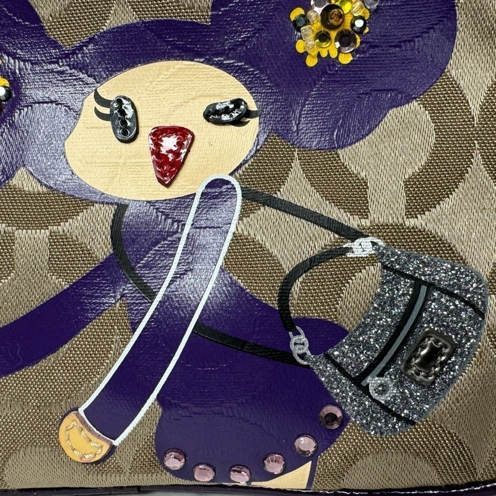 Coach Poppy Chan Violette Japanese Rare Signature C Purple Cosmetic Make-Up Bag - Picture 8 of 14